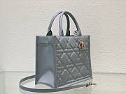 Dior Small Book Tote Grey Macrocannage 26.5 x 21 x 14 cm - 3