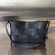 Bottega Veneta Cassette Intreccio Black Leather Pouch New 22.5x13.5x4.5cm - 1