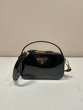 Prada Odette Patent Leather Mini-bag Black 17.5x10.5x4.5cm
