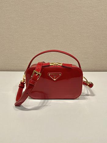 Prada Odette Patent Leather Mini-bag Red 17.5x10.5x4.5cm