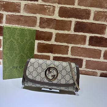 Gucci Blondie Continental Chain Wallet Beige Ebony 21x10.5cm