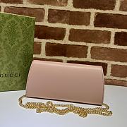 Gucci Blondie Continental Chain Wallet Pink 21x10.5cm - 5