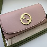 Gucci Blondie Continental Chain Wallet Pink 21x10.5cm - 3