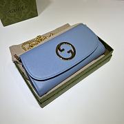 Gucci Blondie Continental Chain Wallet Blue 21x10.5cm - 6