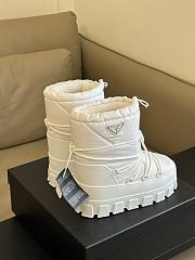 Prada Logo Padded Ankle Boots White - 4