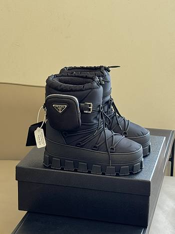 Prada Nylon Gabardine Après-ski Boots With Pouch Black