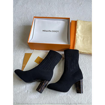 Louis Vuitton LV Silhouette Ankle Boots Black 8cm