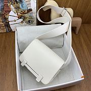 Hermes Geta White Chevre 20cm - 4