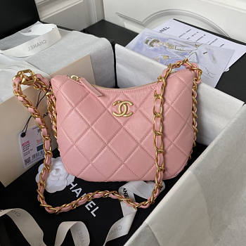 Chanel Hobo Pink Bag 23x23x6cm