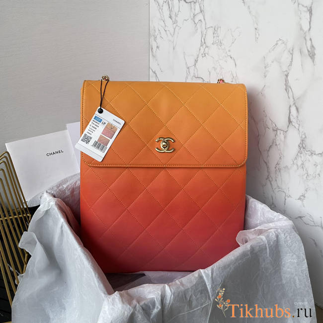 Chanel Large Hobo Bag Gold Metal Pink Orange Yellow 38×29.5x11cm - 1