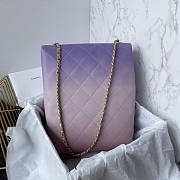 Chanel Large Hobo Bag Gold Metal Purple 38×29.5x11cm - 5