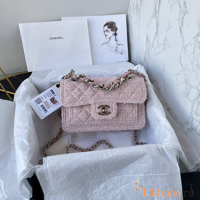 Chanel Mini Flap Bag Pink 14x19x6cm - 1