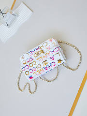 Chanel Small Flap Bag Sequins Gold White Yellow Pink Blue 14×21×8cm - 4