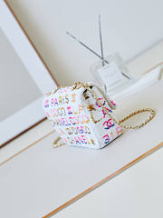 Chanel Small Flap Bag Sequins Gold White Yellow Pink Blue 14×21×8cm - 3