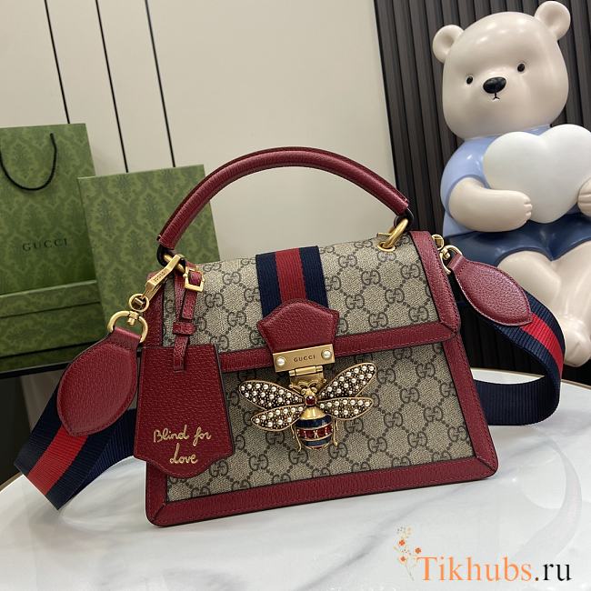 Gucci Ophidia Red Bag Bee 25.5x17.5x13cm - 1