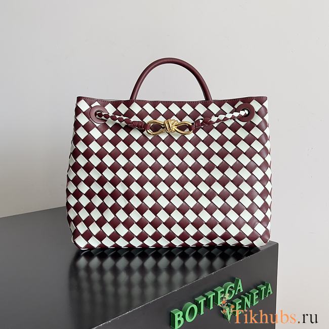 Bottega Veneta Medium Andiamo White Wine 32x25x11cm - 1