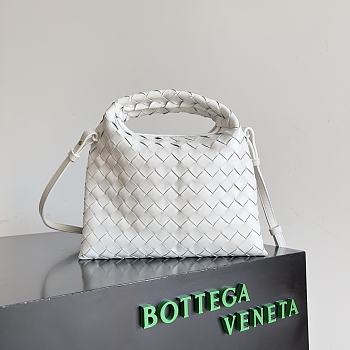 Bottega Veneta Mini Hop White Bag 25.5x14.5x11cm