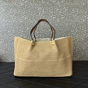 Valentino Brown Raffia V-Logo Tote Bag 35x25x17cm - 2