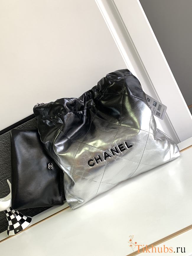 Chanel 22 Handbag Black Silver 35x37x7cm - 1