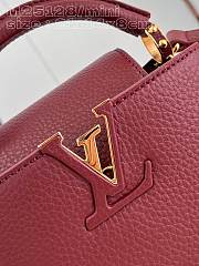 Louis Vuitton LV Mini Capucines Red Wine 21x14x8cm - 5