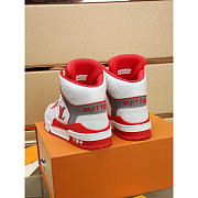 Louis Vuitton LV Trainer Sneaker Boot White And Red - 3