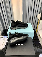 Chanel Sneakers Suede Calfskin Velvet Grosgrain Black - 4