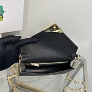 Prada Saffiano Leather Shoulder Bag Black 21.5x14x4cm - 3