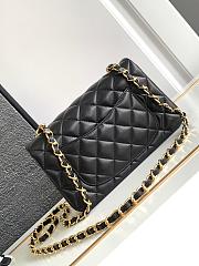 Chanel Flap Bag Black Gold Lambskin 20cm - 5