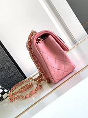 Chanel Flap Bag Pink Gold Lambskin 20cm - 3