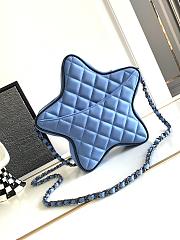 Chanel Star Handbag Satin & Black-tone metal Blue 22.5x22.5x6cm - 5