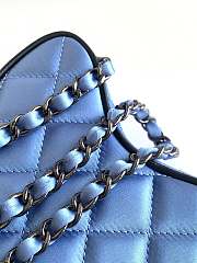 Chanel Star Handbag Satin & Black-tone metal Blue 22.5x22.5x6cm - 4