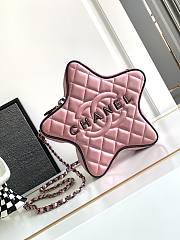 Chanel Star Handbag Satin & Black-tone metal Pink 22.5x22.5x6cm - 1