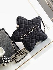 Chanel Star Handbag Satin & Gold Black 22.5x22.5x6cm - 1