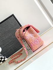 Chanel Mini-Sized Foldable Bag Tweed Gold Orange Pink 20cm - 4