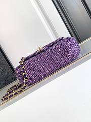 Chanel Small Bag With Handle Tweed Purple 20.5x11.5x5.5cm - 3