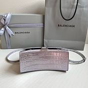 Balenciaga Hourglass Crocodile Light Purple Silver 23cm - 6