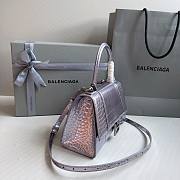 Balenciaga Hourglass Crocodile Light Purple Silver 23cm - 2