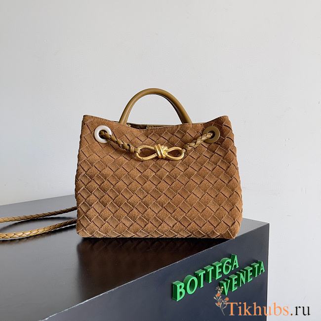 Bottega Veneta Andiamo Suede Brown 25x22x10.5cm - 1