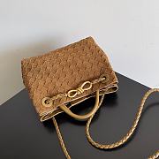 Bottega Veneta Andiamo Suede Brown 25x22x10.5cm - 4