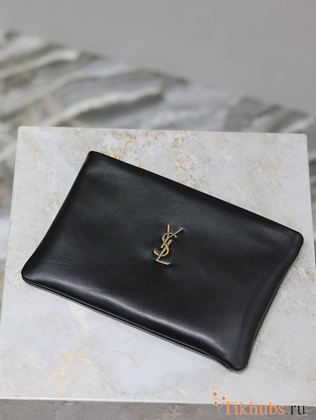 YSL Calypso Small Pouch In Lambskin Black 26x14x7cm - 1