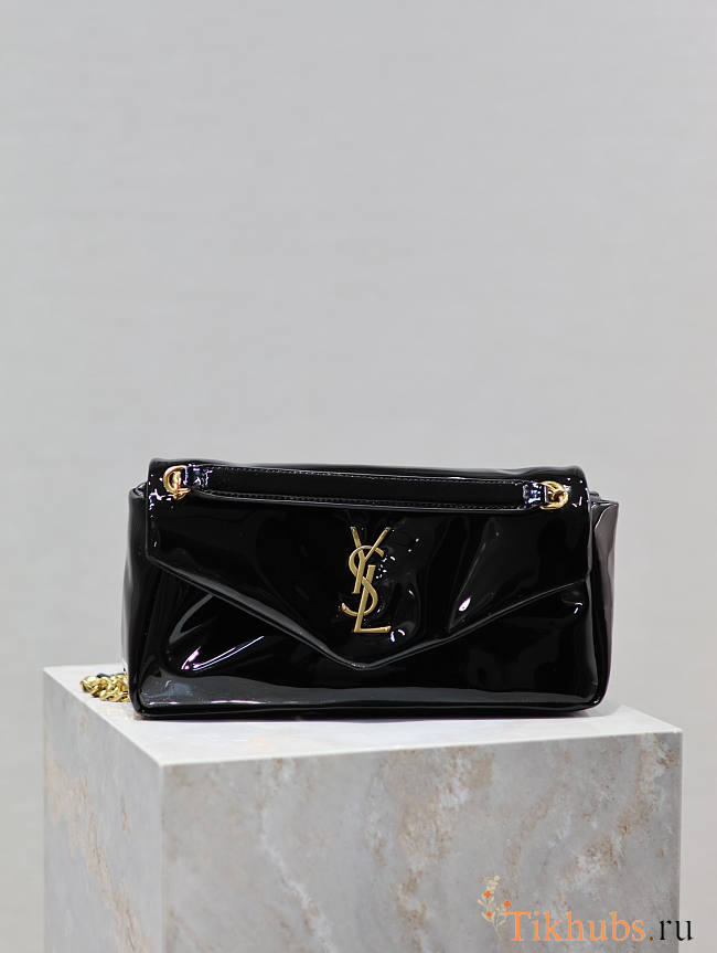 YSL Calypso Black Patent Leather 26x14x7cm - 1