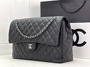 Chanel Large Flap Bag Black Caviar Silver 38x27x12cm - 5