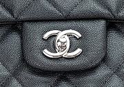 Chanel Large Flap Bag Black Caviar Silver 38x27x12cm - 4