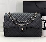 Chanel Large Flap Bag Black Caviar Gold 38x27x12cm - 1