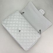 Chanel Large Flap Bag White Caviar Silver 38x27x12cm - 3