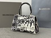 Balenciaga Hourglass Small Handbag White Graffiti Printed Bag 23x10x24cm - 5