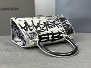 Balenciaga Hourglass Small Handbag White Graffiti Printed Bag 23x10x24cm - 4