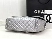 Chanel Large Flap Bag Silver Lambskin Silver Hardware 38x27x12cm - 6