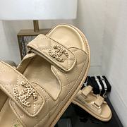 Chanel Beige Gold Slipper - 5