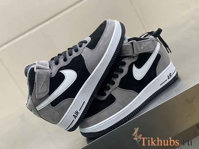 Nike Air Force 1 07 Mid Dark Grey Black White Sneaker - 1